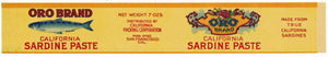 Oro Brand Vintage Sardine Paste Can Label