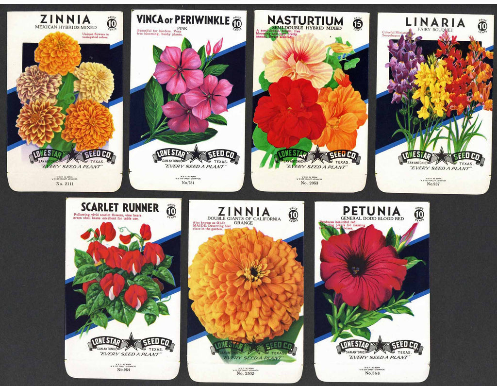 26 Vintage Flower Seed Packets 1940s 1950s Antique Flowers Old
