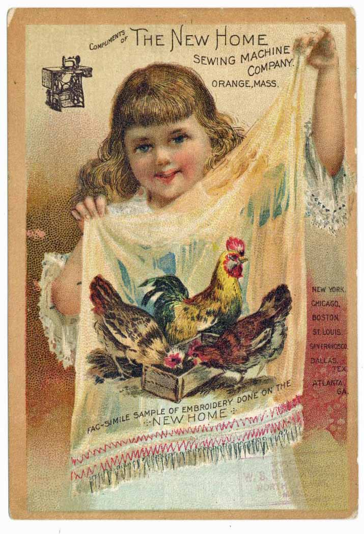 Victorian Trade Card, New Home Sewing Machines
