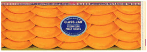 Glass Jar Brand Vintage Peach Halves Can Label