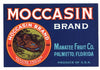 Moccasin Brand Vintage Palmetto Florida Produce Crate Label, s