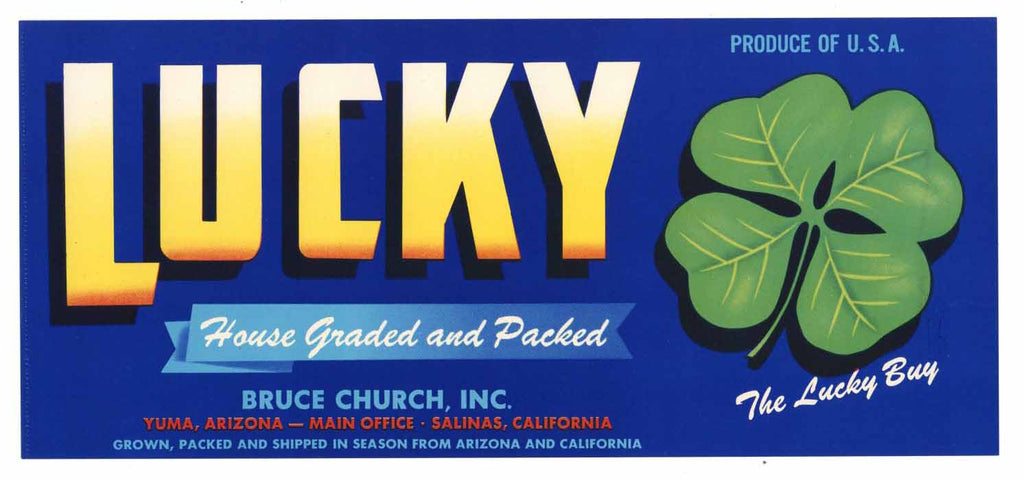 Lucky Brand Vintage Produce Crate Label