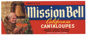 Mission Bell Brand Vintage Melon Crate Label