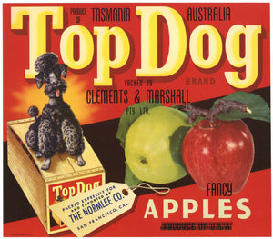 Top Dog Brand Vintage Apple Crate Label