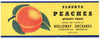 Elberta Peaches Brand Vintage Clarksville Arkansas Peach Crate Label