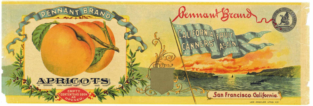 Pennant Brand Vintage Apricot Can Label