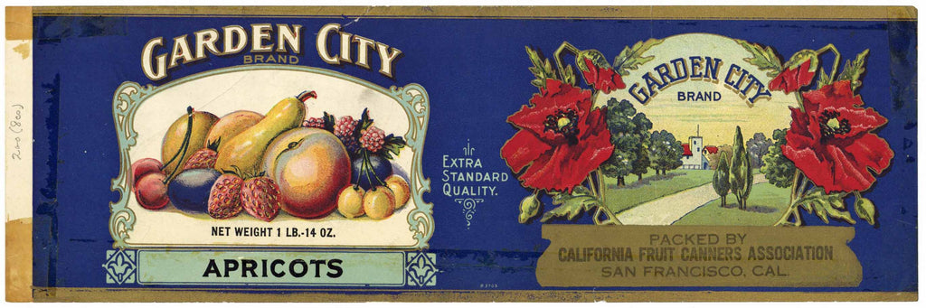 Garden City Brand Vintage Apricot Can Label