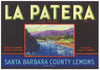 La Patera Brand Vintage Santa Barbara County Lemon Crate Label