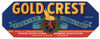 Gold Crest Brand Vintage Winter Haven Florida Citrus Crate Label
