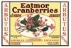 Arbutus Brand Vintage New Jersey Cranberry Crate Label, 1/4