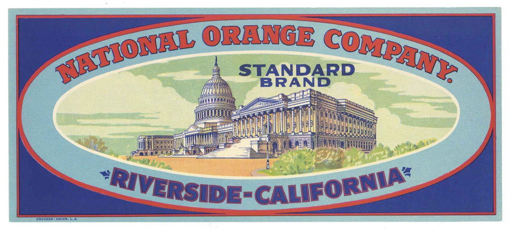 Standard Brand, National Orange Company Riverside Crate Label