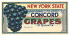 New York State Brand Vintage Concord Grape Crate Label