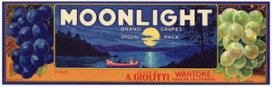 Moonlight Brand Vintage Sanger Grape Crate Label