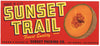 Sunset Trail Brand Vintage Los Banos California Melon Crate Label