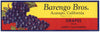 Barengo Bros. Brand Vintage Acampo Grape Crate Label