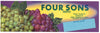 Four Sons Brand Vintage Woodbridge California Grape Crate Label
