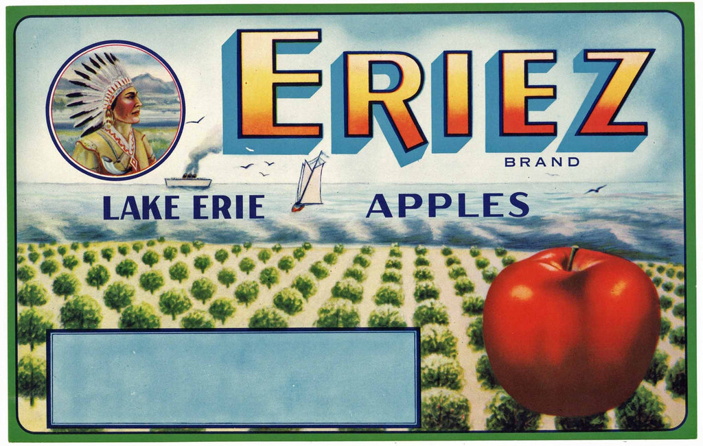 Eriez Brand Vintage Apple Crate Label