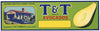 T & T Brand Vintage Vista California Avocado Crate Label