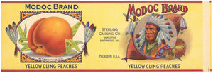 Modoc Brand Vintage Peach Can Label