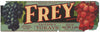 Frey Brand Vintage Lodi California Grape Crate Label, wear