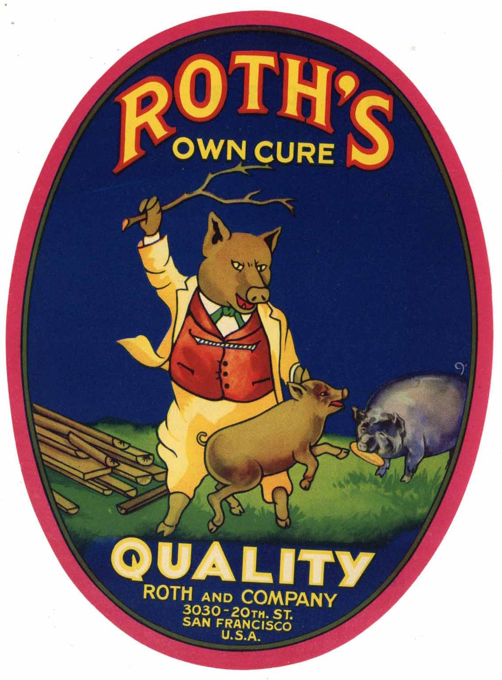 Roth's Brand Vintage Own Cure Can Label
