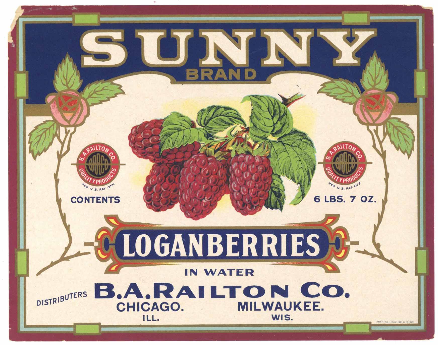 Sunny Brand Vintage Loganberry Can Label