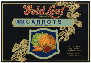 Gold Leaf Brand Vintage Carrot Can Label