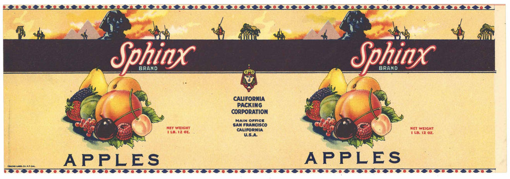 Sphinx Brand Vintage Apples Can Label