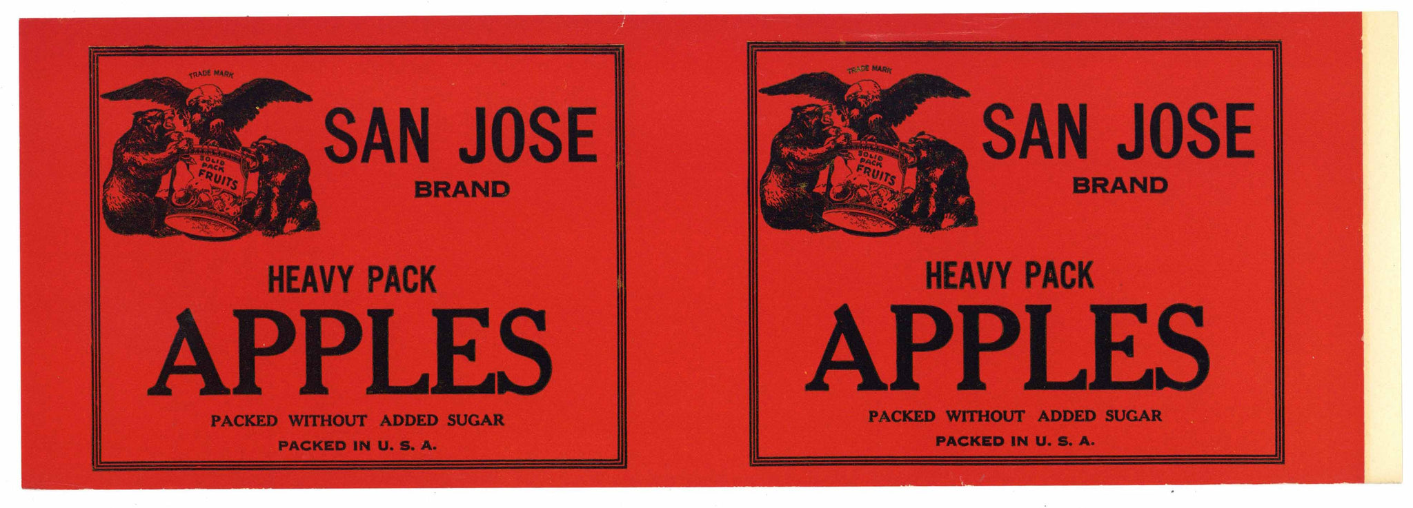 San Jose Brand Vintage Apple Can Label