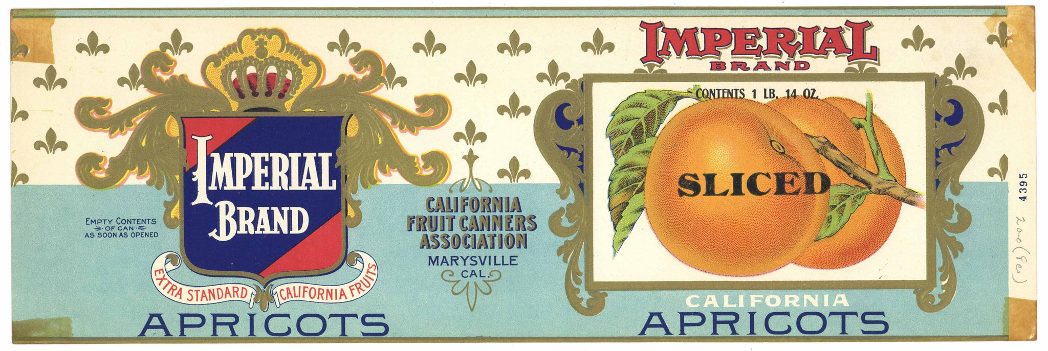 Imperial Brand Vintage Marysville Apricot Can Label