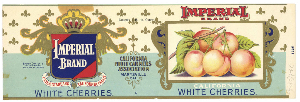 Imperial Brand Vintage Marysville Cherry Can Label