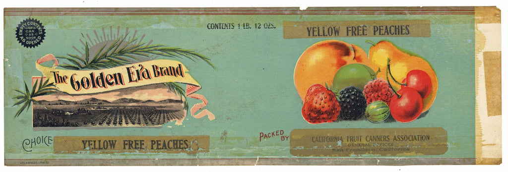 The Golden Era Brand Vintage Peach Can Label