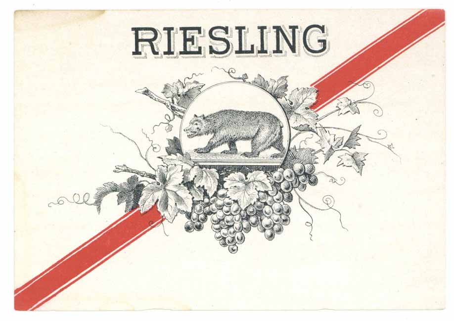 Riesling  Brand Vintage Stock Wine Label