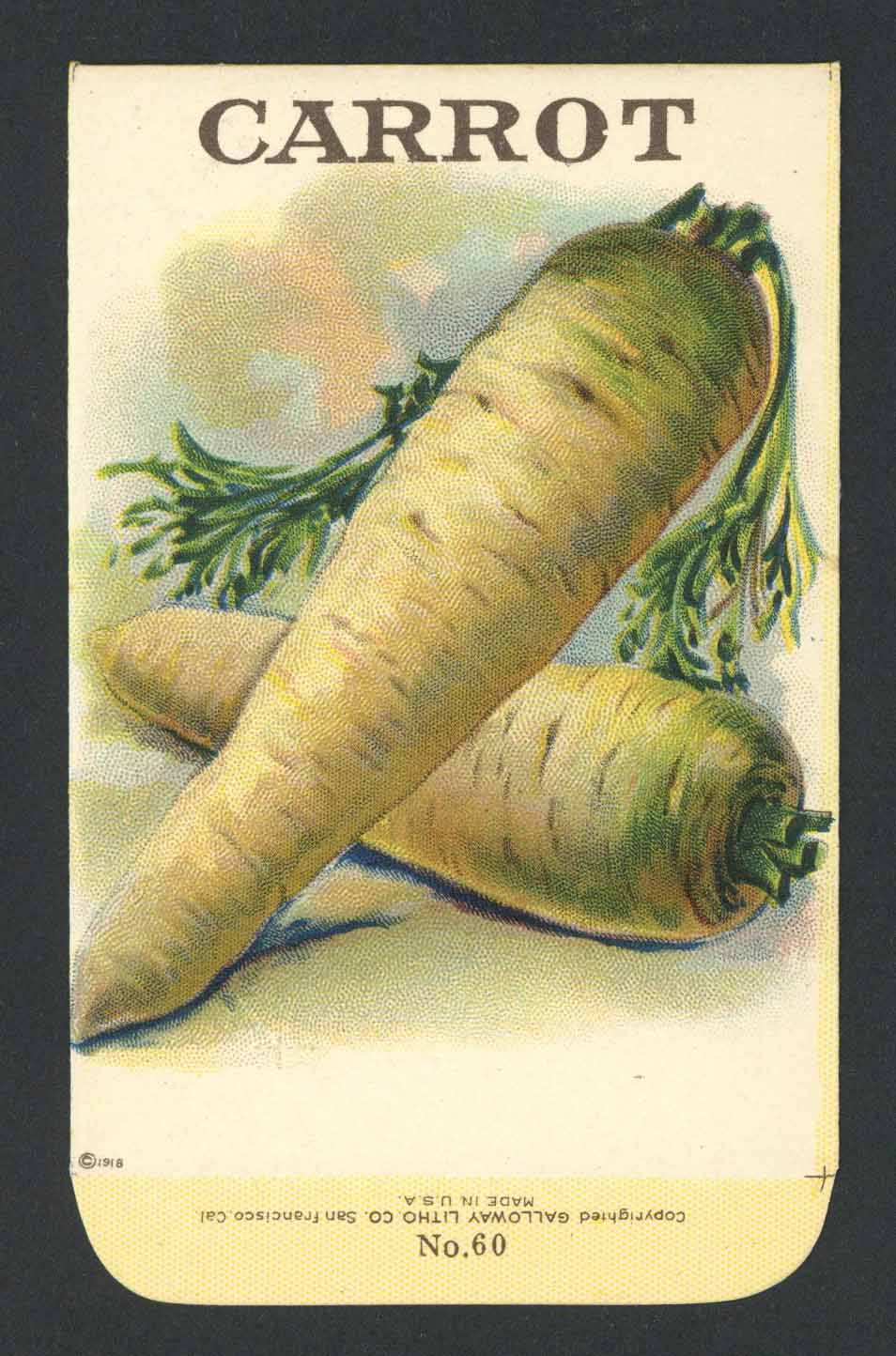 Carrot Antique Stock Seed Packet