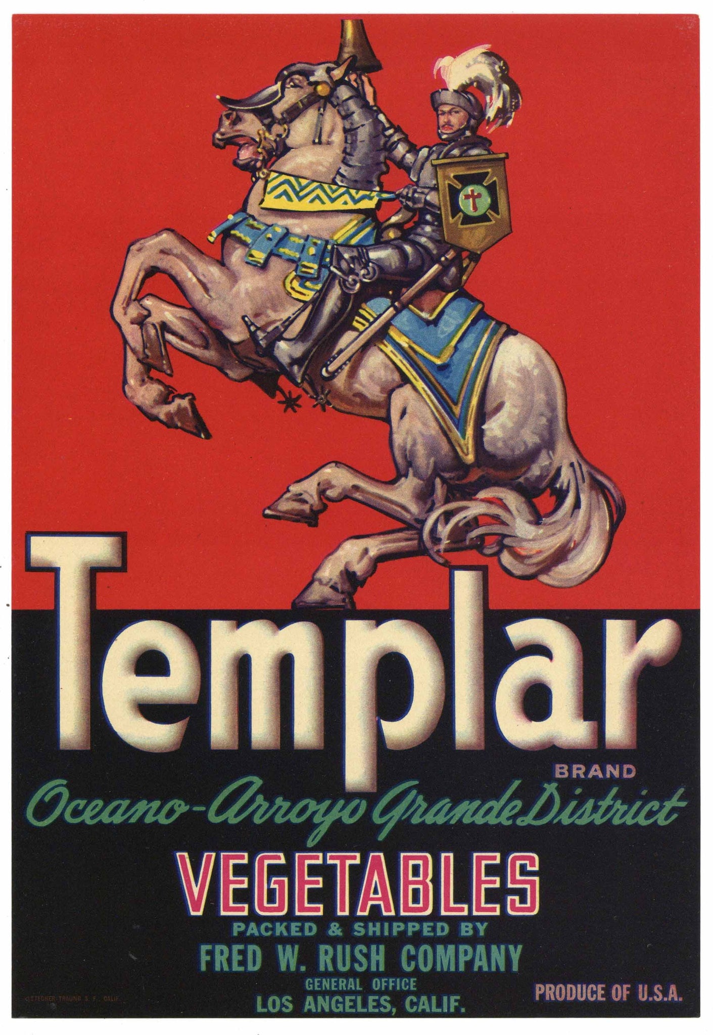 Templar Brand Vintage Vegetable Crate Label