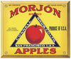 Morjon Brand Vintage Connell Bros. Apple Crate Label, red apple