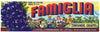 Famiglia Brand Vintage Reedley California Grape Crate Label