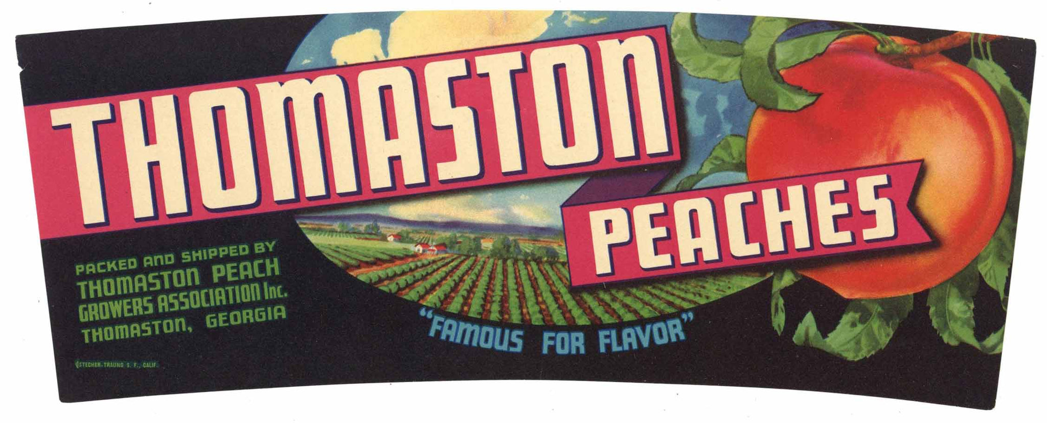 Thomaston Brand Vintage Georgia Peach Crate Label