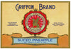 Griffon Brand Vintage Sliced Pineapple Can Label
