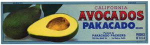 Pakacado Brand La Habra Avocado Crate Label