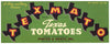 Texmato Brand Vintage Brownsville Texas Tomato Crate Label, green