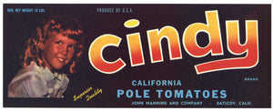 Cindy Brand Vintage Saticoy California Tomato Crate Label