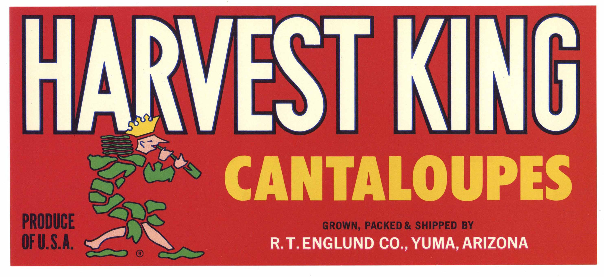 Harvest King Brand Vintage Yuma Arizona Melon Crate Label