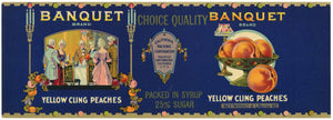 Banquet Brand Vintage Peach Can Label