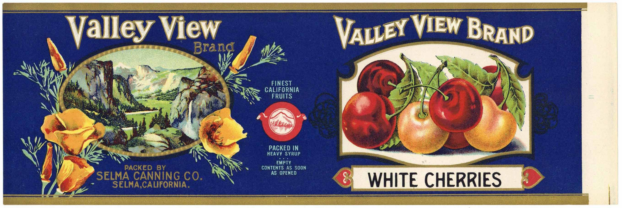 Valley View Brand Vintage Cherry Can Label