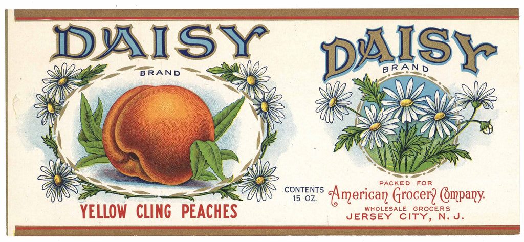 Daisy Brand Vintage Jersey City, New Jersey Peach Can Label
