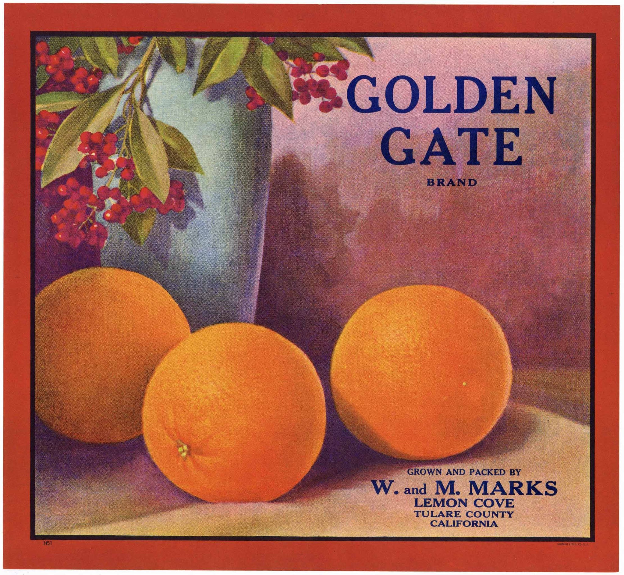 Golden Gate Brand Vintage Orange Crate Label