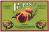 Pie-Pan Brand Vintage Yellow Free Peaches Can Label
