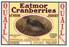 Quail Brand Vintage New Jersey Cranberry Crate Label, 1/4