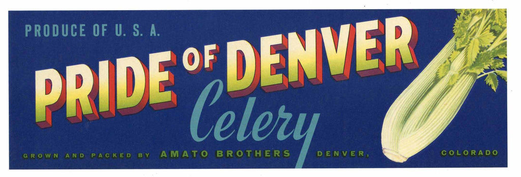 Pride of Denver Brand Vintage Colorado Vegetable Crate Label